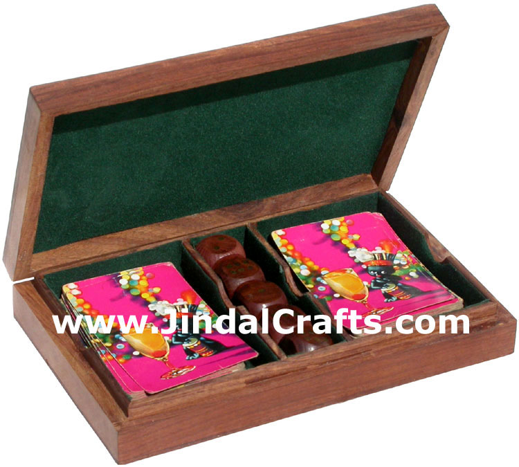 Cards and Dices Handmade Wooden Traditional Game India