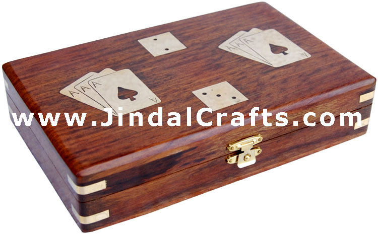Double Card / Dice Box - Indian Traditional Wooden Game