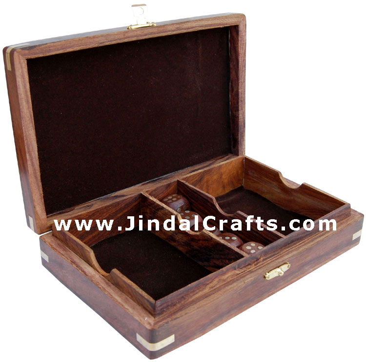 Double Card / Dice Box - Indian Traditional Wooden Game