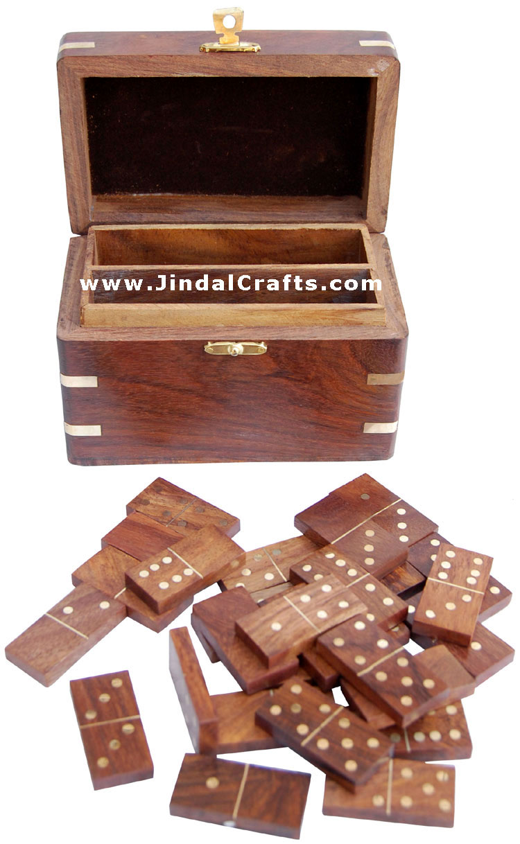 Double Six Domino Box - Indian Traditional Wooden Game