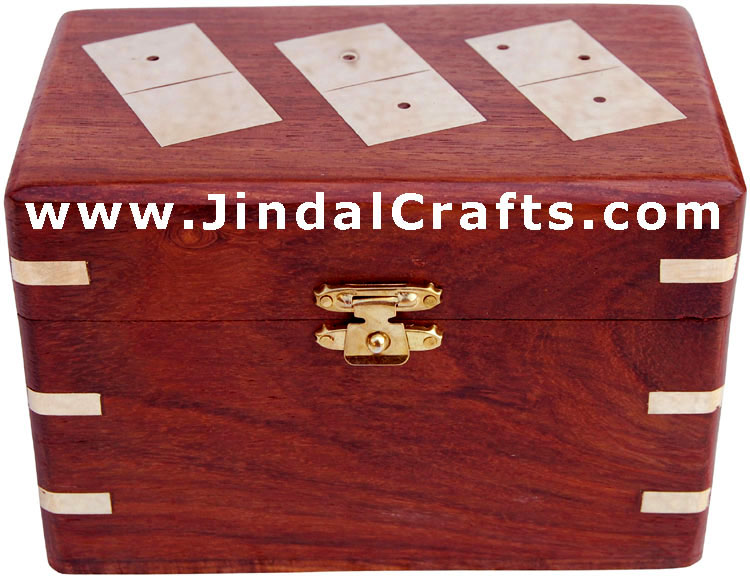 Double Six Domino Box - Indian Traditional Wooden Game