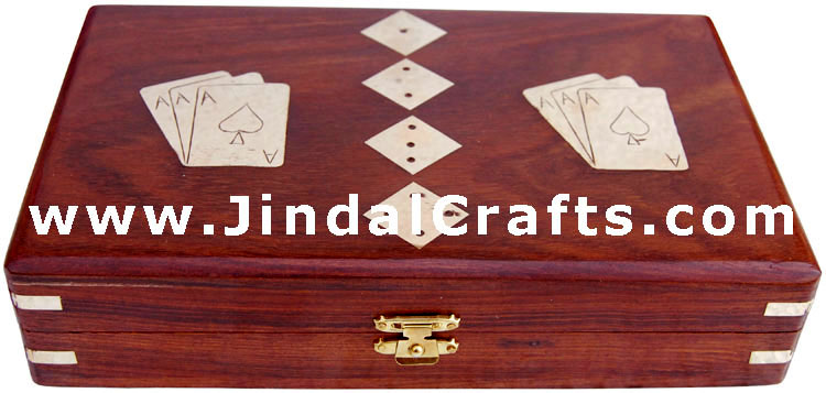 Double Card / Dice Box - Indian Traditional Wooden Game