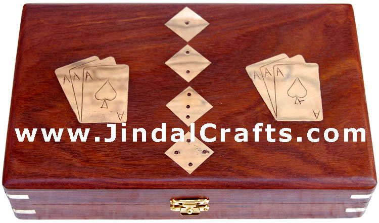 Double Card / Dice Box - Indian Traditional Wooden Game
