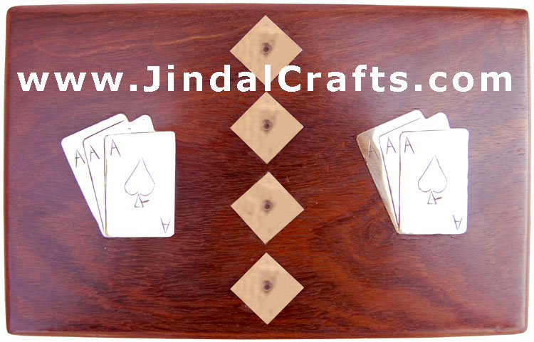 Double Card / Dice Box - Indian Traditional Wooden Game