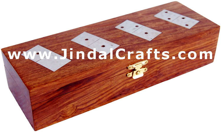 Double Six Domino Box - Indian Traditional Wooden Game