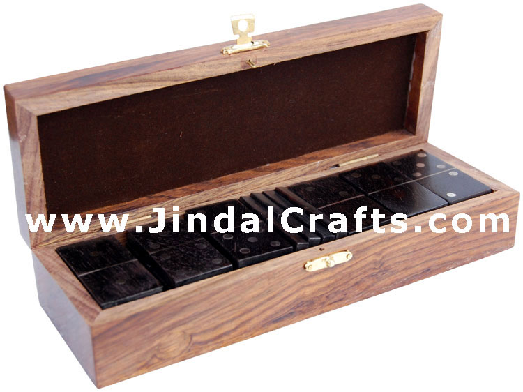 Double Six Domino Box - Indian Traditional Wooden Game