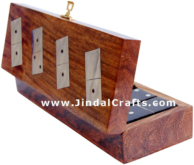 Double Six Domino Box - Indian Traditional Wooden Game