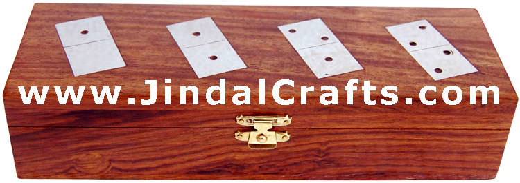 Double Six Domino Box - Indian Traditional Wooden Game