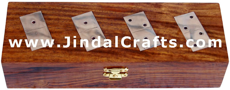 Double Six Domino Box - Indian Traditional Wooden Game