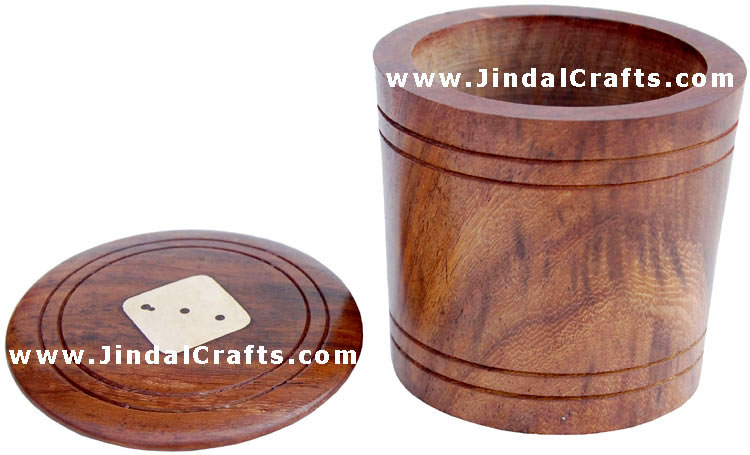 Dice Templar - Indian Traditional Wooden Game Wood Dice Cup