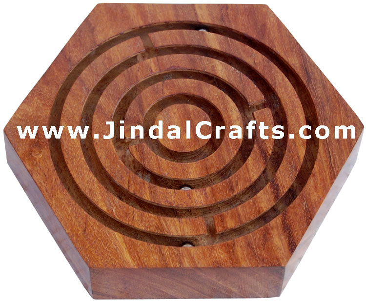 Labyrinth Handmade Wooden Traditional Labyrint Game Toy India Handicraft Leisure