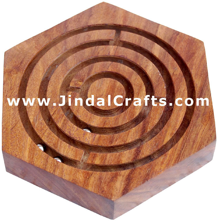 Labyrinth Handmade Wooden Traditional Labyrint Game Toy India Handicraft Leisure