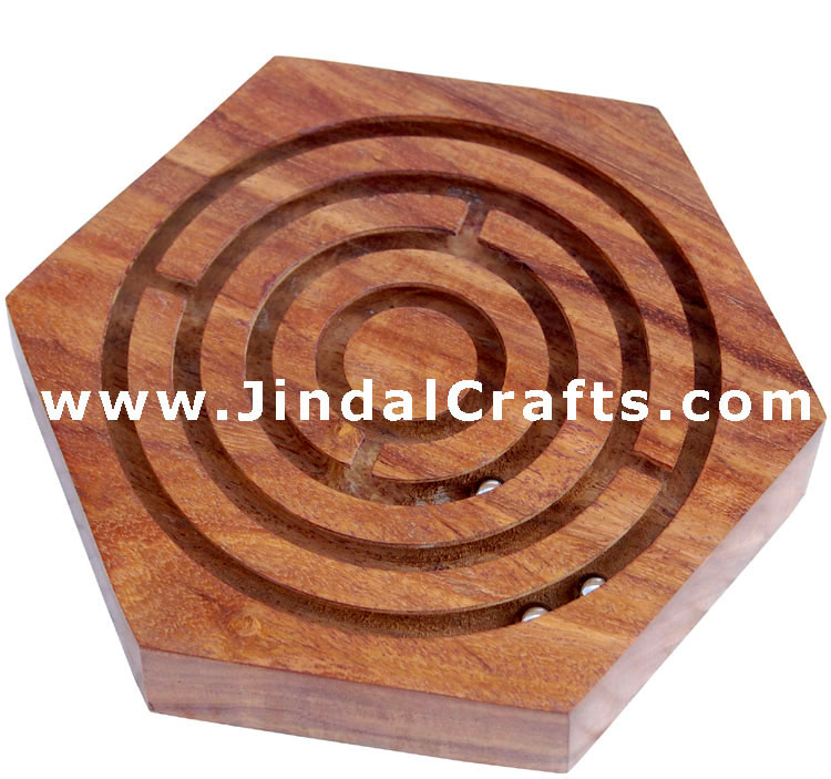 Labyrinth Handmade Wooden Traditional Labyrint Game Toy India Handicraft Leisure