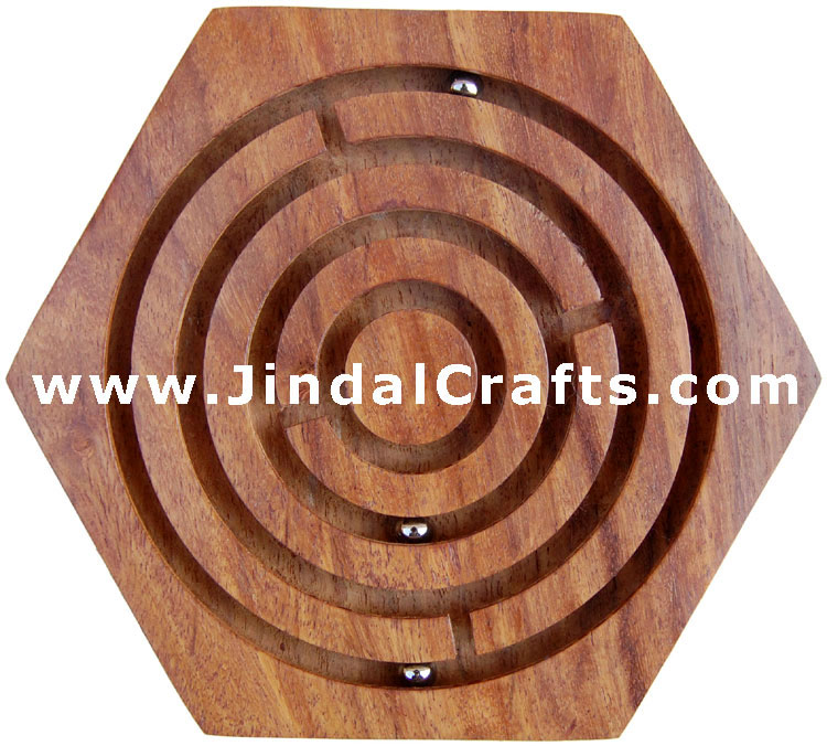 Labyrinth Handmade Wooden Traditional Labyrint Game Toy India Handicraft Leisure