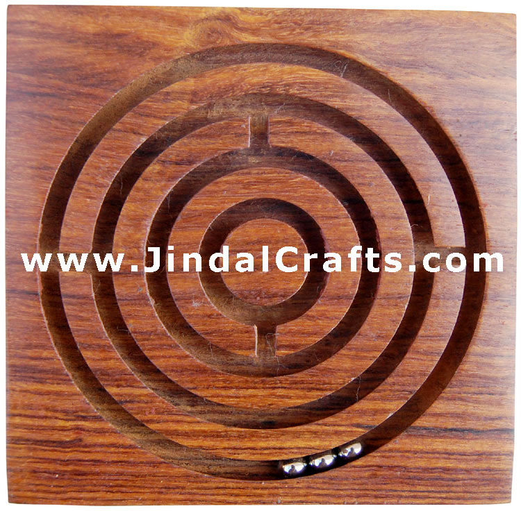 Labyrinth Handmade Wooden Traditional Labyrint Game Toy India Handicraft Leisure