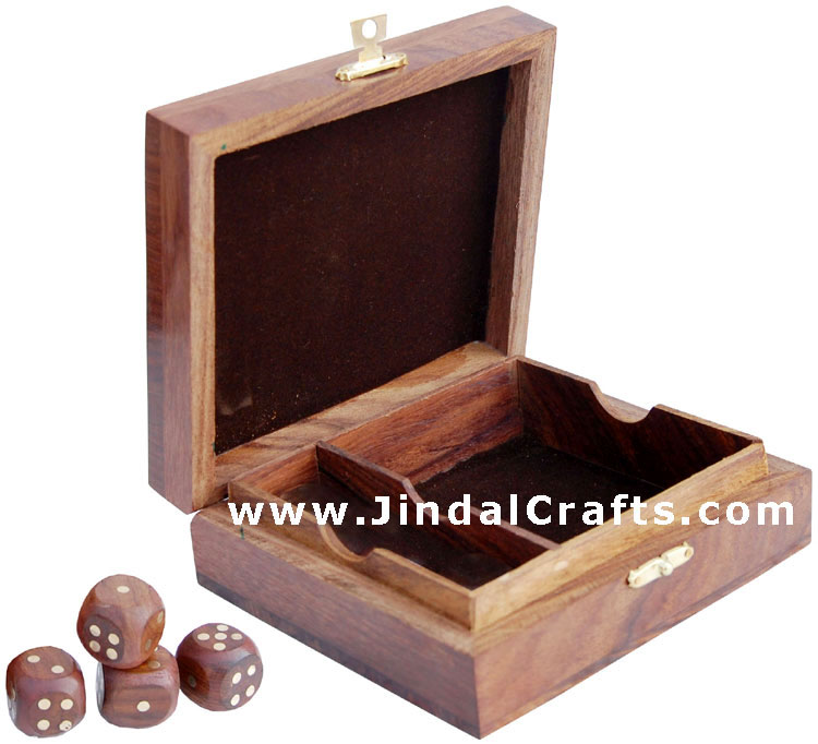 Card / Dice Box - Indian Traditional Wooden Game