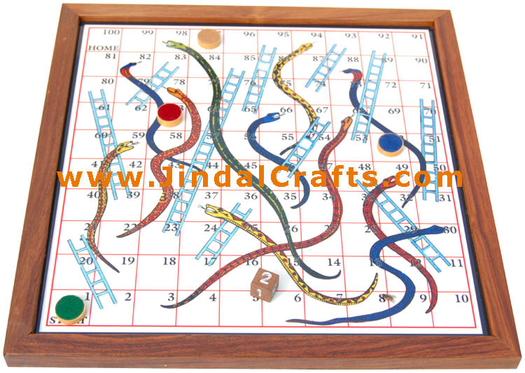 Wooden Snakes and Ladders - Indian Trational Games