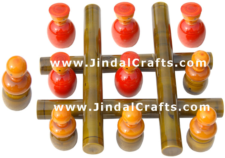 Tic Tac Toe - Handmade Handpainted Wooden Indian Game