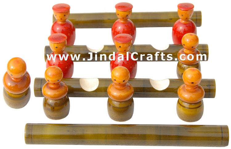 Tic Tac Toe - Handmade Handpainted Wooden Indian Game