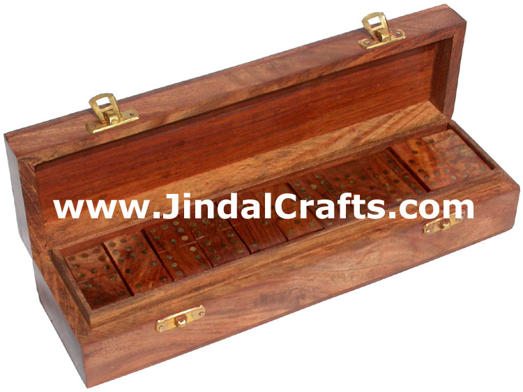 Double Nine Dominos Game Traditional Wood Hand Crafted
