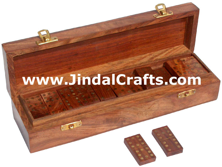 Double Nine Dominos Game Traditional Wood Hand Crafted
