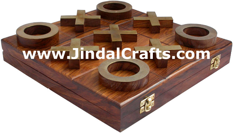 Tic Tac Toe Game Traditional Wood Hand Crafted India