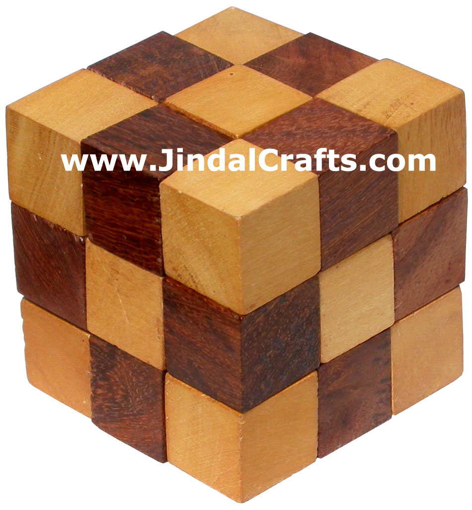 Wooden Puzzles Game Indian Art Craft Handicraft Traditional Hobbies Vintage Toys