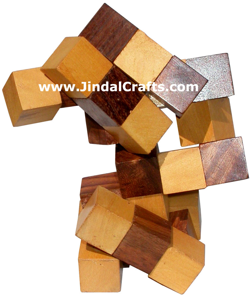 Wooden Puzzles Game Indian Art Craft Handicraft Traditional Hobbies Vintage Toys