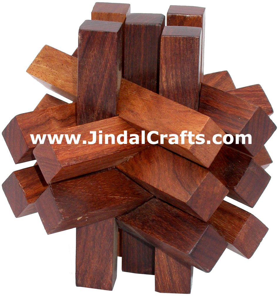 Wooden Puzzles Game Indian Art Craft Handicraft Traditional Hobbies Vintage Toys