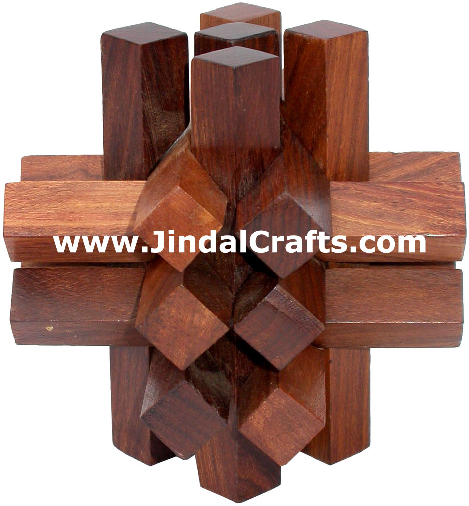 Wooden Puzzles Game Indian Art Craft Handicraft Traditional Hobbies Vintage Toys