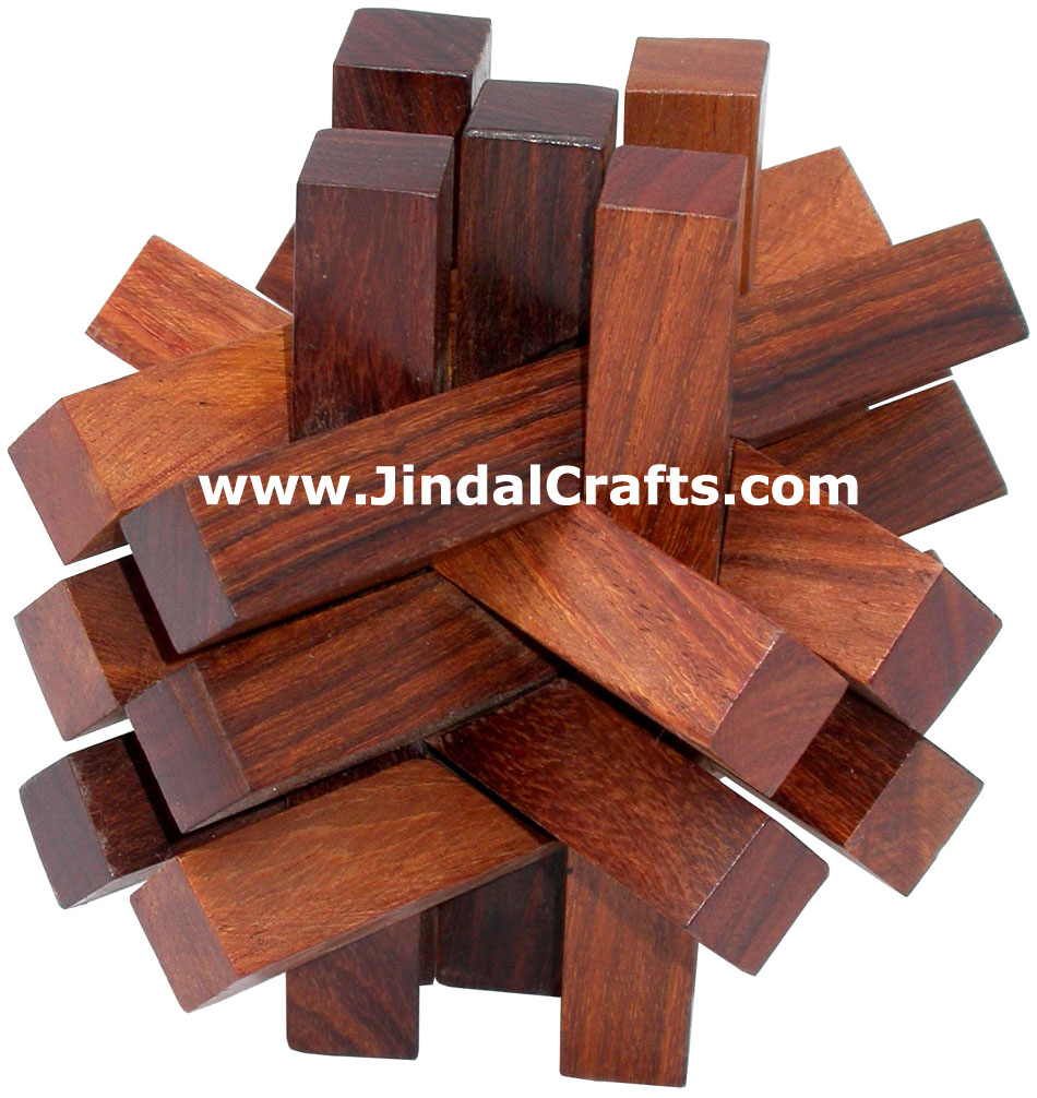 Wooden Puzzles Game Indian Art Craft Handicraft Traditional Hobbies Vintage Toys