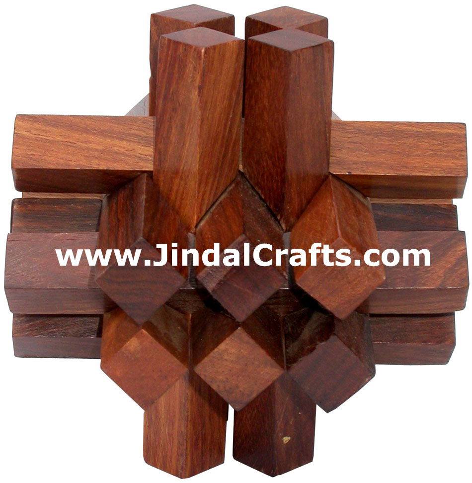 Wooden Puzzles Game Indian Art Craft Handicraft Traditional Hobbies Vintage Toys