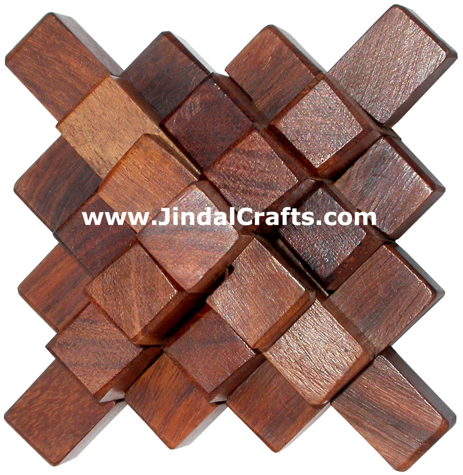 Wooden Puzzles Game Indian Art Craft Handicraft Traditional Hobbies Vintage Toys