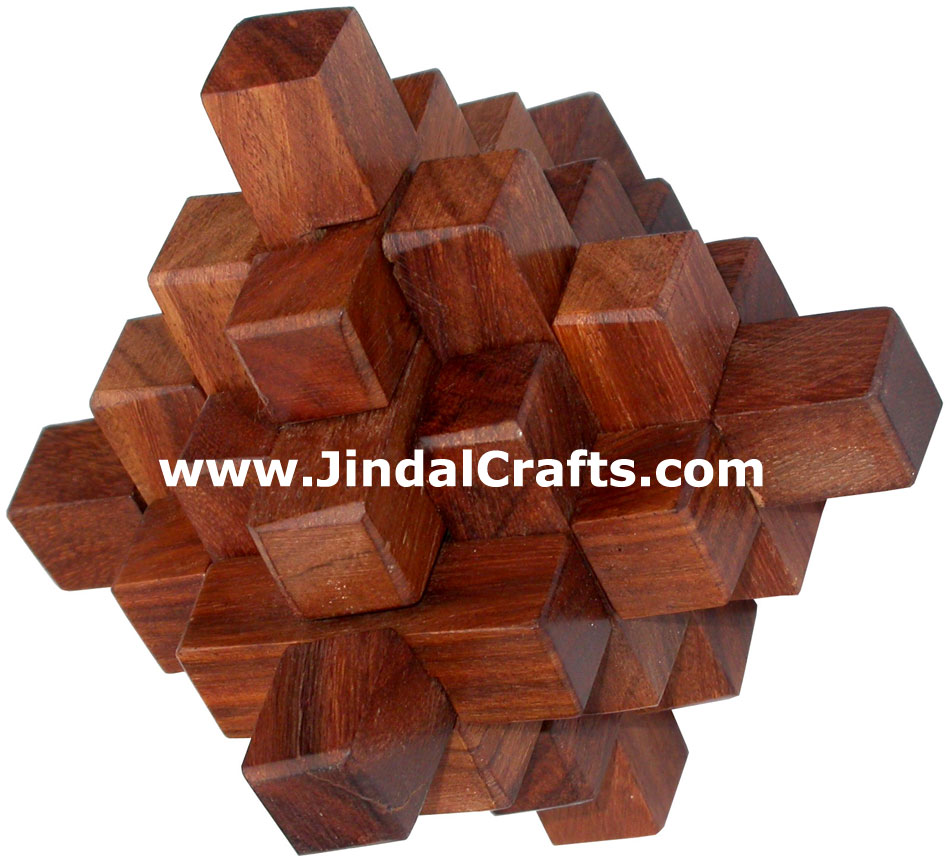 Wooden Puzzles Game Indian Art Craft Handicraft Traditional Hobbies Vintage Toys