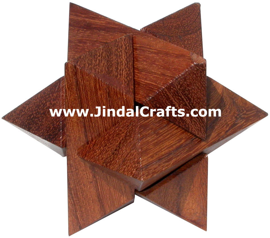 Wooden Puzzles Game Indian Art Craft Handicraft Traditional Hobbies Vintage Toys