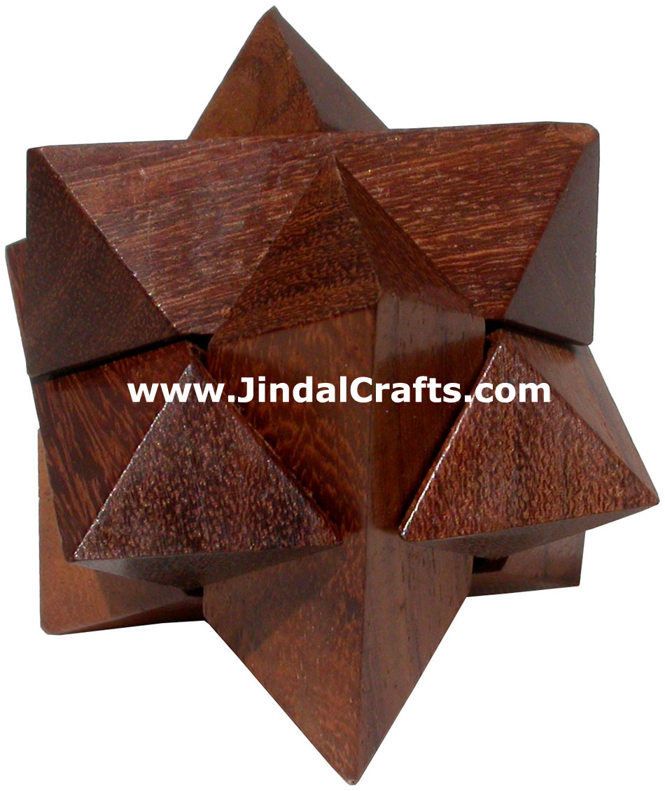 Wooden Puzzles Game Indian Art Craft Handicraft Traditional Hobbies Vintage Toys