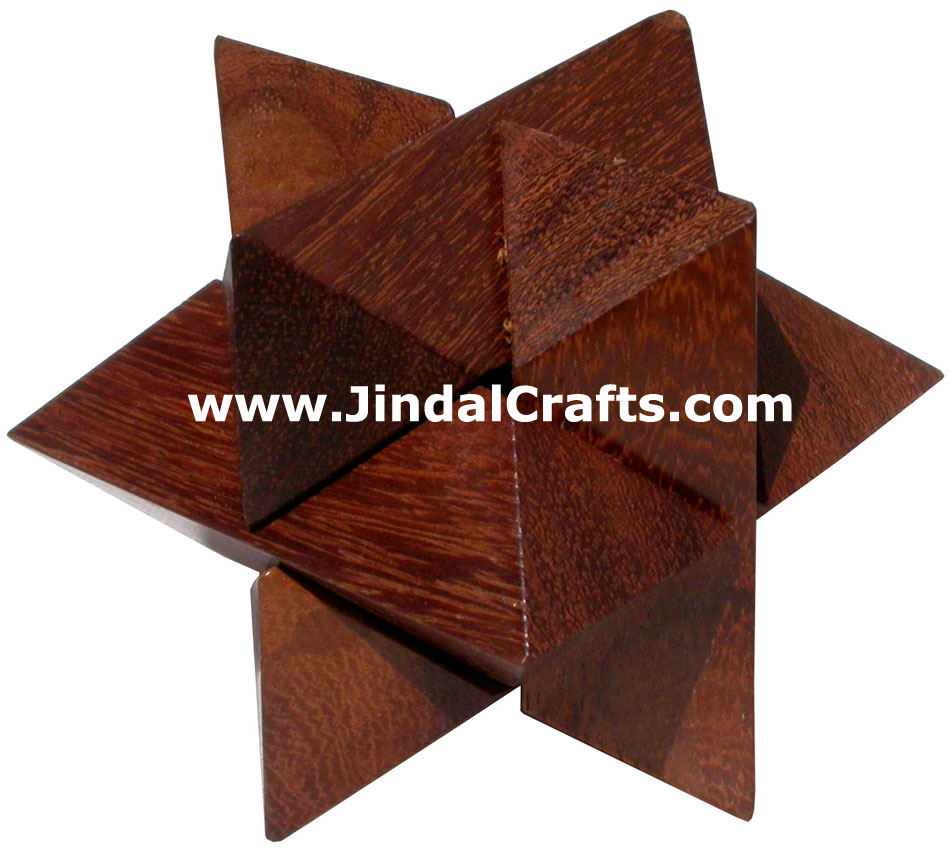 Wooden Puzzles Game Indian Art Craft Handicraft Traditional Hobbies Vintage Toys