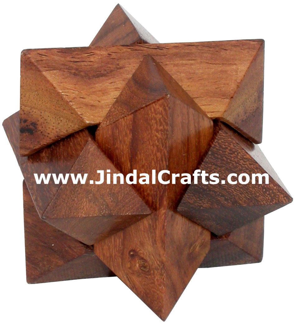 Wooden Puzzles Game Indian Art Craft Handicraft Traditional Hobbies Vintage Toys