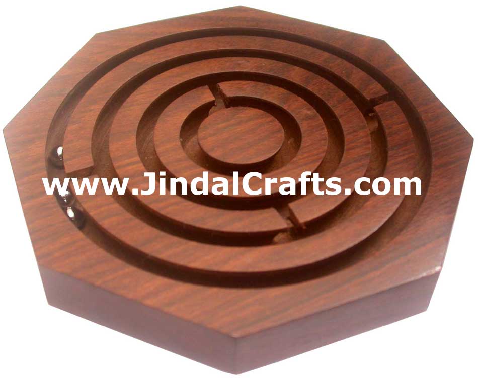 LABYRINTH HANDMADE WOODEN TRADITIONAL LABYRINT GAME TOY INDIA HANDICRAFT LEISURE