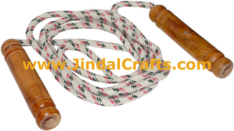Lacquered Polished Wooden Skipping Rope