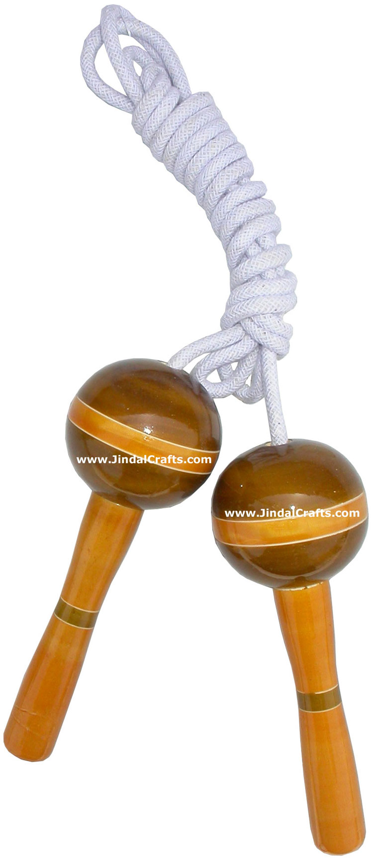 Wooden Skipping Jump Rope Hand Painted Natural Colours Health Fitness Exercise