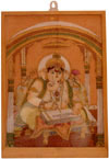 Gemstone Dust Painting Lord Ganesha Indian Hand Art